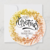 Rustieke kerstkrans Eucalyptus winterbladeren Feestdagenkaart (Voorkant)