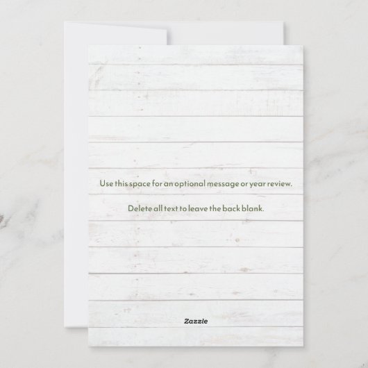 Rustieke Kerstkrans Feestdagenkaart (Achterkant)