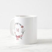 Rustieke Kerstkrans Initiële Kerstgeschenk Koffiemok (Voorkant links)