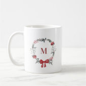 Rustieke Kerstkrans Initiële Kerstgeschenk Koffiemok (Links)