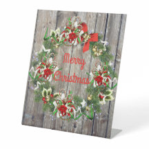 Rustieke Kerstkrans Sockel Bord