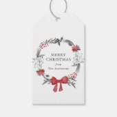 Rustieke kerstkrans vakantie cadeaulabel (Voorkant)