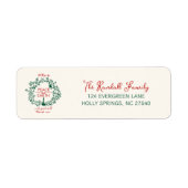 Rustieke Kerstkrans Vrede op Aarde Vakantie Etiket (Voorkant)