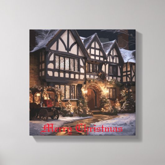 Rustieke Kerstmagie Canvas Afdruk (Voorkant)