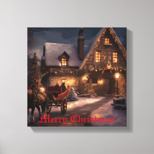 Rustieke Kerstmagie Canvas Afdruk