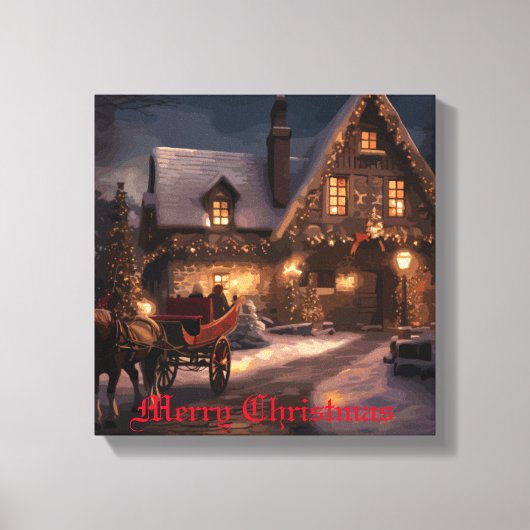 Rustieke Kerstmagie Canvas Afdruk (Voorkant)