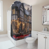 Rustieke Kerstmagie Douchegordijn (In situ)