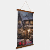 Rustieke Kerstmagie Hangend Wandkleed (Gebogen)