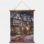 Rustieke Kerstmagie Hangend Wandkleed (Voorkant)