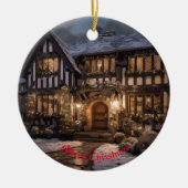Rustieke Kerstmagie Keramisch Ornament (Voorkant)