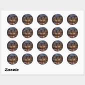 Rustieke Kerstmagie Ronde Sticker (Vel)