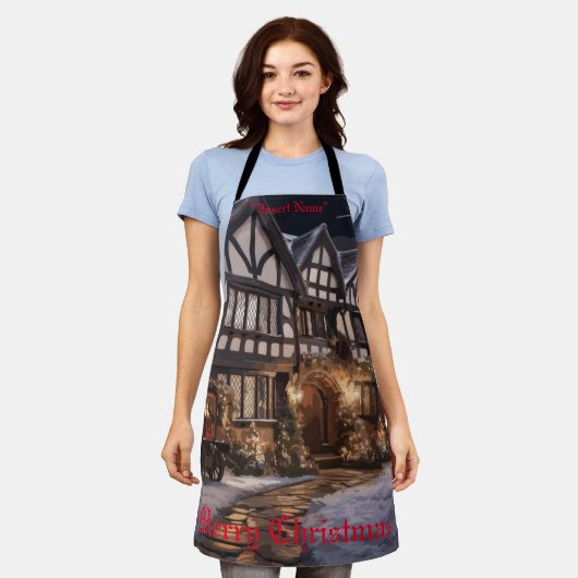 Rustieke Kerstmagie Schort (Gedragen)