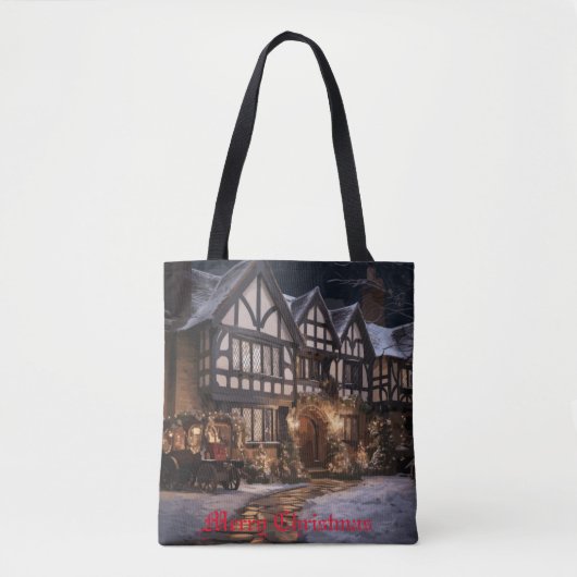 Rustieke Kerstmagie Tote Bag (Voorkant)