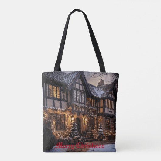 Rustieke Kerstmagie Tote Bag (Achterkant)