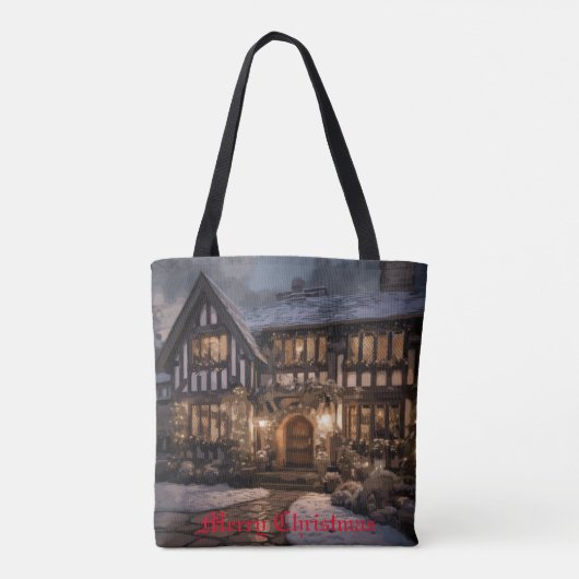 Rustieke Kerstmagie Tote Bag (Achterkant)