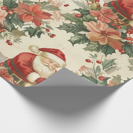 rustieke kerstman cadeaupapier (Hoek)