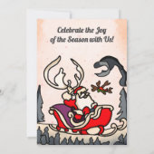 Rustieke Kerstman in Sleigh met Lantaarn Kaart (Achterkant)