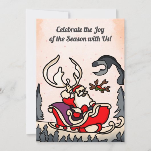 Rustieke Kerstman in Sleigh met Lantaarn Kaart (Achterkant)