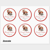 Rustieke Kerstman Sticker voor Kerstcadeautags (Vel)