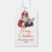 Rustieke Kerstman Vintage Kerstcadeau Tag Idee Cadeaulabel (Voorkant)