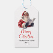 Rustieke Kerstman Vintage Kerstcadeau Tag Idee Cadeaulabel (Achterkant)