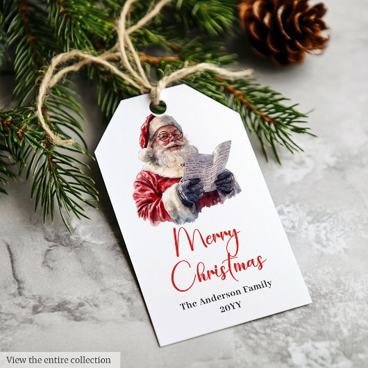 Rustieke Kerstman Vintage Kerstcadeau Tag Idee Cadeaulabel