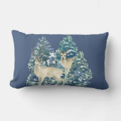 Rustieke Kerstmis Besneeuwde Bos Herten Decoratie Kussen (Voorkant)