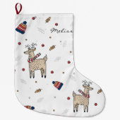 Rustieke Kerstmis Boho gepersonaliseerd Grote Kerstsok (Voorkant)