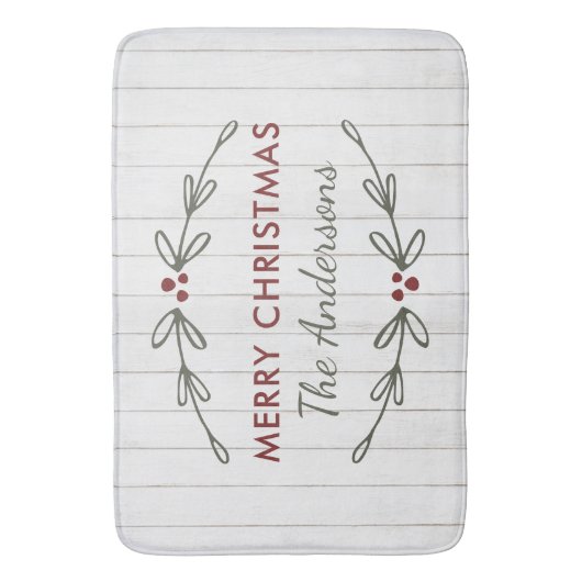 Rustieke Kerstmis Custom Country Bath Mat (Voorkant Verticaal)