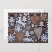 Rustieke Kerstmis Feestdagenkaart (Voorkant / Achterkant)