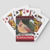 Rustieke Kerstmis gespeeld Familienaam Kardinaal Pokerkaarten (Achterkant)