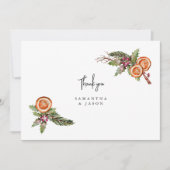 Rustieke Kerstmis Groen Spice Bruiloft Bedankkaart (Voorkant)