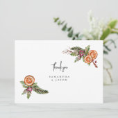 Rustieke Kerstmis Groen Spice Bruiloft Bedankkaart (Staand voorkant)