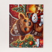 Rustieke Kerstmis Hoogland Koe Jigsaw Puzzel (Verticaal)
