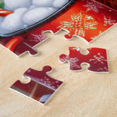 Rustieke Kerstmis Hoogland Koe Jigsaw Puzzel (Zijkant)