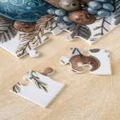 Rustieke Kerstmis Hoogland Koe Jigsaw Puzzel (Zijkant)