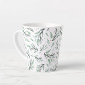 Rustieke Kerstmis Pine Tree Branch Patroon Vakanti Latte Mok (Linkerhoek)