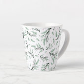 Rustieke Kerstmis Pine Tree Branch Patroon Vakanti Latte Mok (Rechterhoek)