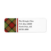 Rustieke Kerstmis Plaid Etiket (Voorkant)