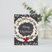 Rustieke Kerstmis Witte Pijnenkrans Vakantie Moder Feestdagenkaart (Staand voorkant)