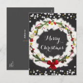 Rustieke Kerstmis Witte Pijnenkrans Vakantie Moder Feestdagenkaart (Voorkant / Achterkant)