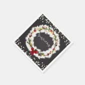 Rustieke Kerstmis Witte Pijnenkrans Vakantie Party Servet (Hoek)