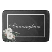 Rustieke Kerstmis Zwart & Wit Naam Pine Badmat (Voorkant)