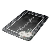 Rustieke Kerstmis Zwart & Wit Plaid Naam Pine Badmat (Gekanteld)