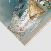 Rustieke Kerstmisbanner w/Bell, Lint & Holly Tissuepapier (Detail)