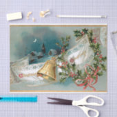 Rustieke Kerstmisbanner w/Bell, Lint & Holly Tissuepapier (Craft)
