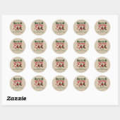 Rustieke Kerstmutsen Vakantie Ronde Sticker (Vel)