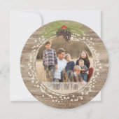 Rustieke kerstpijnboomtak, vrede, liefde & vreugde feestdagenkaart (Voorkant)