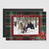 Rustieke kerstplaid w / Poinsettia & Pine Foto (Voorkant / Achterkant)