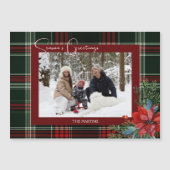Rustieke kerstplaid w / Poinsettia & Pine Foto (Voorkant)